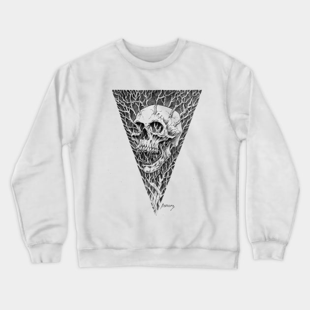Screaming Skull Line Art Crewneck Sweatshirt by Paul_Abrams